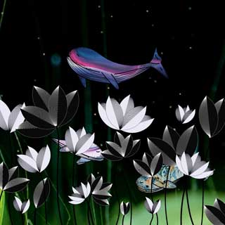Des baleines colorées