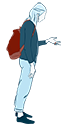 personnage qui regarde sa main