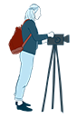 personnage qui tient une caméra