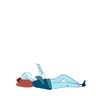 personnage qui lit un livre
